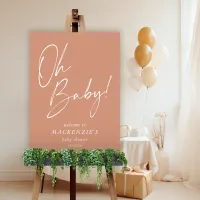 Modern Terracotta Oh Baby Baby Shower Welcome Foam Board