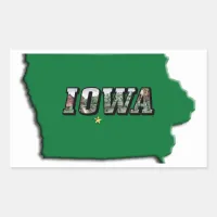 State Map of Iowa and Picture Text Rectangular Sticker