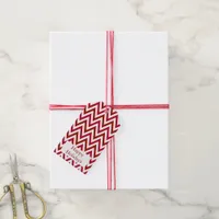 Red and White Chevron Zig Zag Gift Tags