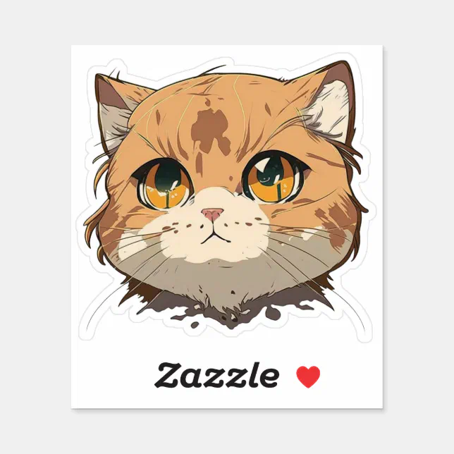 Anime Cat Face Sticker