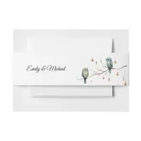 Rustic Woodland Love Birds Celebration Invitation Belly Band