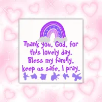 Christian Prayer for kids Purple & Pink | Poster