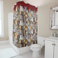 Cats meeting point - cute shower curtain