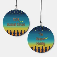 Southwest Sunset Pine Trees & Stars Personalized  Wind Chime