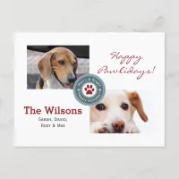 Happy Pawlidays Multiple Photo Pet Holiday Card