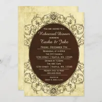 Elegant Rustic Vintage Rehearsal Dinner Invitation