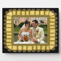 Personalized Wedding Photo Gold Lace Ribbon Frame