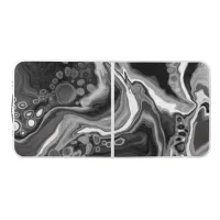 Black and White Marble Fluid Art    Beer Pong Table