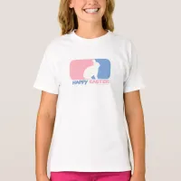 Happy Easter Cute Bunny Sports Style Logo T-Shirt