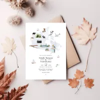 Watercolor Canada Destination Wedding Invitation