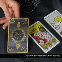 Dark Zodiac Tarot: Sagittarius Black & Gold Tarot Cards