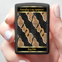 Intricate patterns of shed snake skins on display zippo lighter