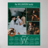 2025 Calendar 4 Photo Collage Family Keepsake Poster