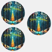 Iridescent Holiday Dream 🎄 Glowing Christmas Tree Labels