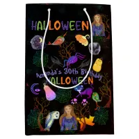  Halloween Witch Birthday Party Black Medium Gift Bag