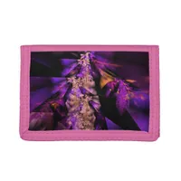 Purple leaves trifold wallet