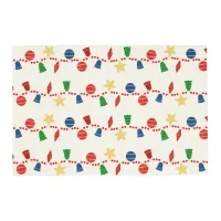 Beaded garland with retro Christmas ornaments Placemat