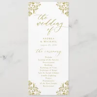 Elegant Gold Wedding Programs Vintage Classic