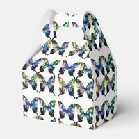 Aqua, Pink, and Yellow -  Elegant Butterflies Favor Boxes