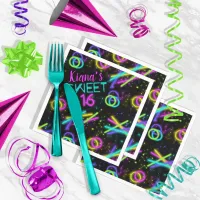 Neon Glow Stick Sweet 16 Name ID760 Napkins