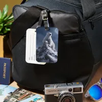 Majestic Polar Bear Atop Snowy Summit  Luggage Tag