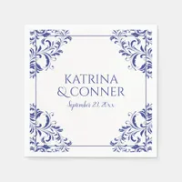 Elegant Wedding Napkins | Nadine (Royal Blue) 2