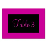 Pink and Black Numbered Table Number