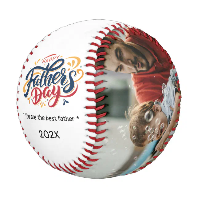 Happy Father's Day Custom Family Photos Best dad Baseball