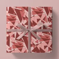 Retro Geometric Shapes in Pink, Coral & Red Wrapping Paper Sheets