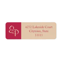 Sand and Magenta Couple Monogram Label