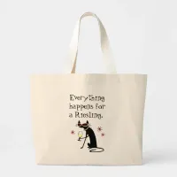 Everything Happens for a Riesling Wine Pun Large Tote Bag