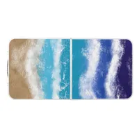 Blue Ocean Waves Sandy Beach Beer Pong Table