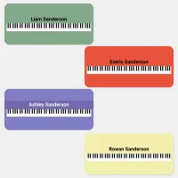 Piano Keyboard Keys Name Labelling Music School Kids' Labels