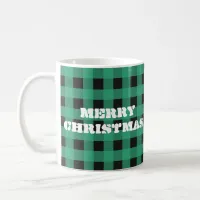 Buffalo Check Plaid Custom Monogram Christmas Coffee Mug