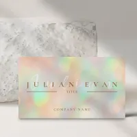 Elegant Script Pastel Glitter Holographic Beauty Business Card