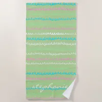 Hand Drawn Doodle Line Stripes ID408 Beach Towel