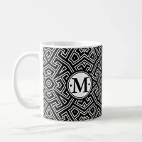 Geometric Pattern Monogram Black and White ID149 Coffee Mug