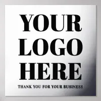 Silver and Black Luxury Business Logo Foil Prints