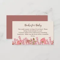 Books for Baby Pink Wildflower Floral Pretty Enclosure Card