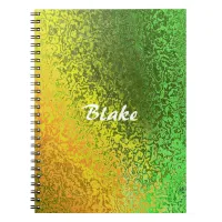 Personalize Name Shades of Yellow and Green Spiral Notebook