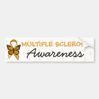 MS Multiple Sclerosis Awareness Ribbon Bumper Bumper Sticker