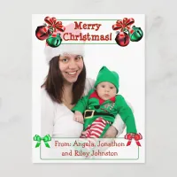 Jingle Bells Christmas Family Photo Postcard