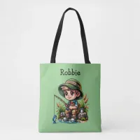 Little Boy Fishing Personalized Tote Bag