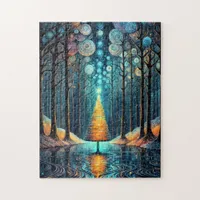 Iridescent Holiday Dream 🎄 Glowing Christmas Tree Jigsaw Puzzle