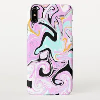 Fluid Art  Cotton Candy Pink, Teal, Black and Gold iPhone XS Max Case