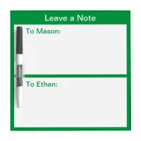 Minimalistic Green College Dorm Door Dry Erase Board