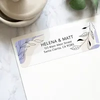 Modern Minimal Abstract Botanical Line Art Wedding Label