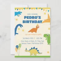 Whimsical Dinosaur Birthday Party  Invitation