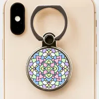 Pastel pink, yellow, blue, purple Mandala Phone Ring Stand