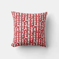 Maritime Red and White Stripes Lifebelts Patterned Throw Pillow